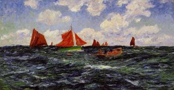Henri Moret : Fishing Boats off the Coast